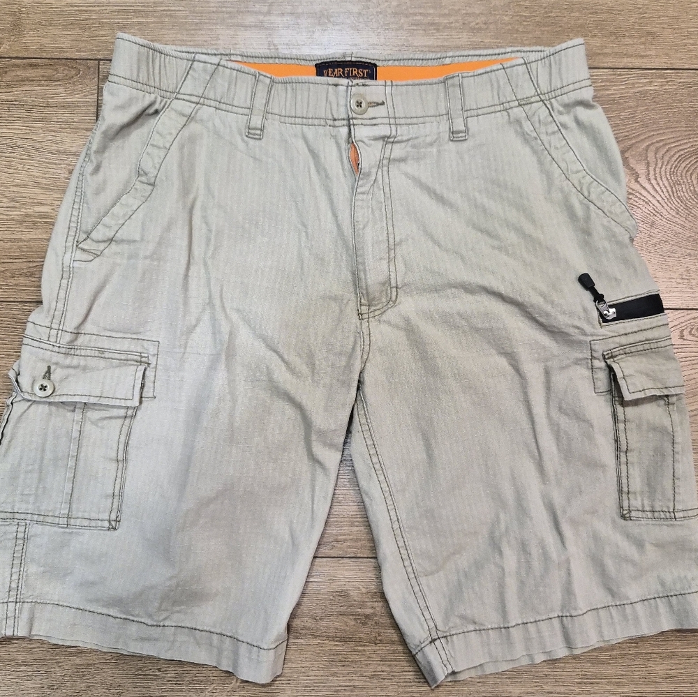 WEARFIRST Men's Khaki Cargo Shorts Waist 38